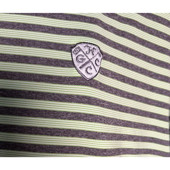 Foot joy green and gray striped men’s short sleeve XL Golf polo HGCC Logo - Picture 2 of 5